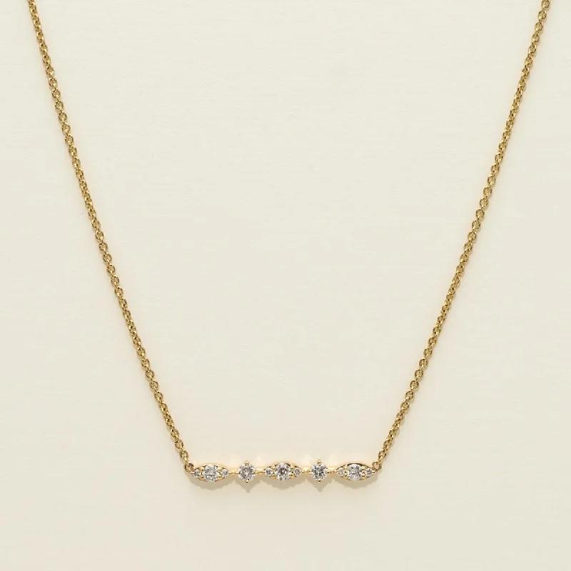 Diamond Bar Necklace in 14kt Yellow Gold (1/3ct tw)