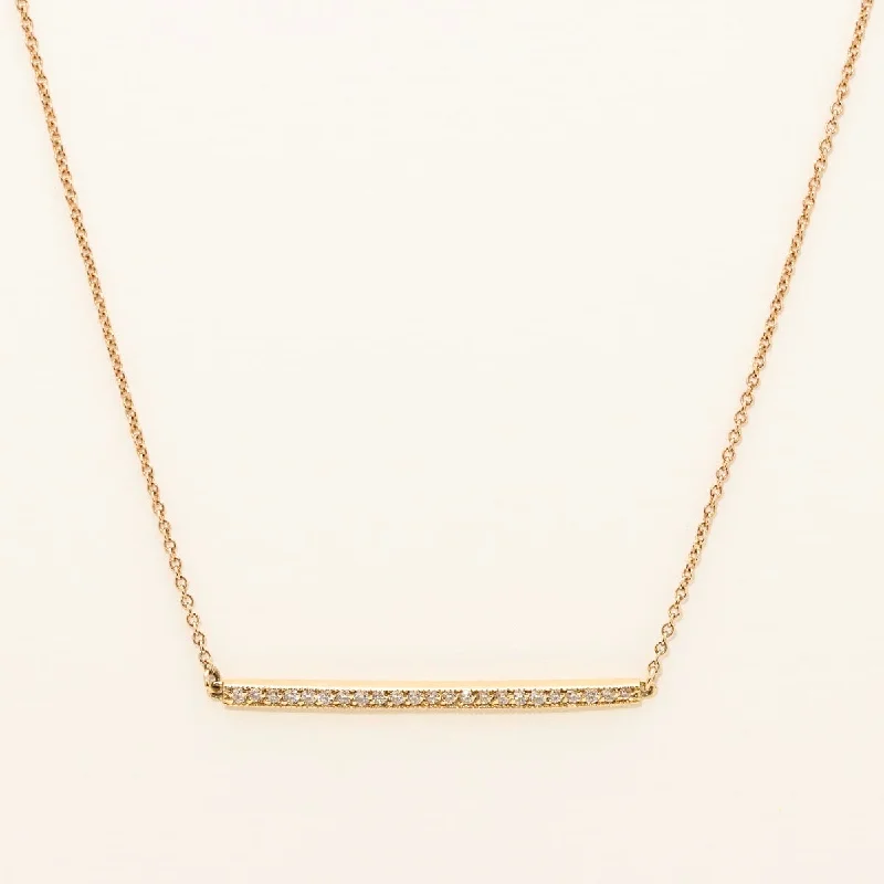 Diamond Bar Necklace in 14kt Yellow Gold (1/4ct tw)