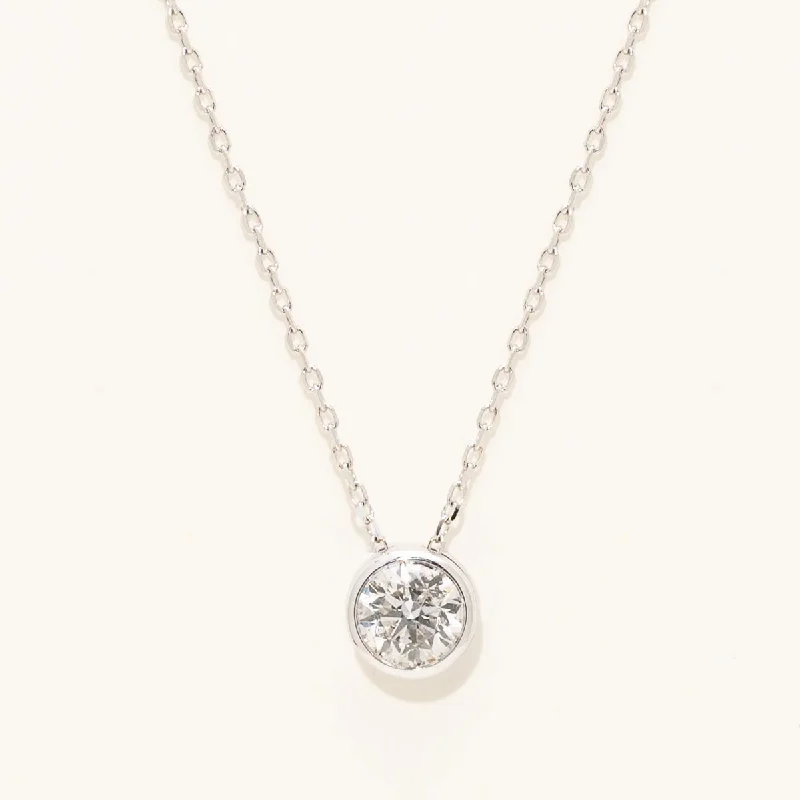 Diamond Bezel Necklace in 14kt White Gold (1/2ct tw)