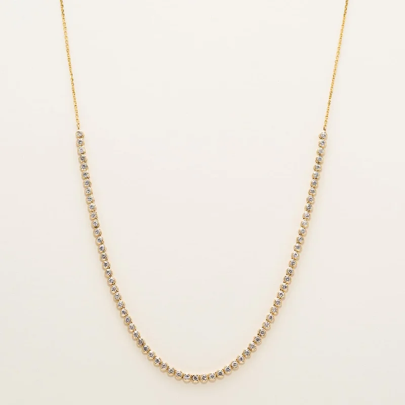 Diamond Bezel Set Necklace in 14kt Yellow Gold (2ct tw)