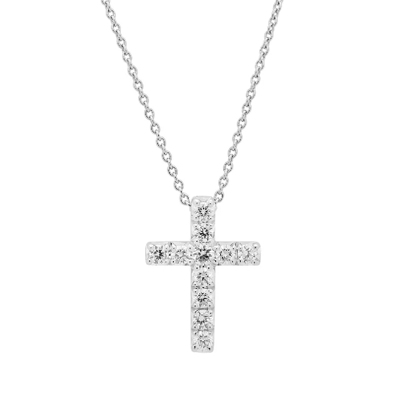 Diamond Cross Necklace in 14kt White Gold (1/2ct tw)