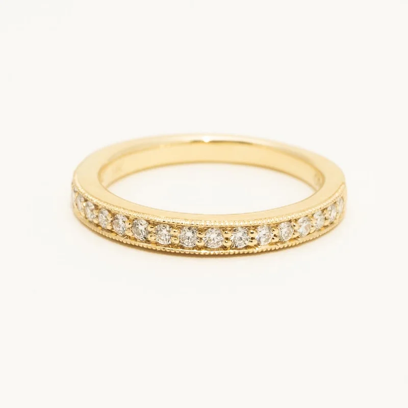 Diamond Milgrain Channel Band in 14kt Yellow Gold (1/3ct tw)