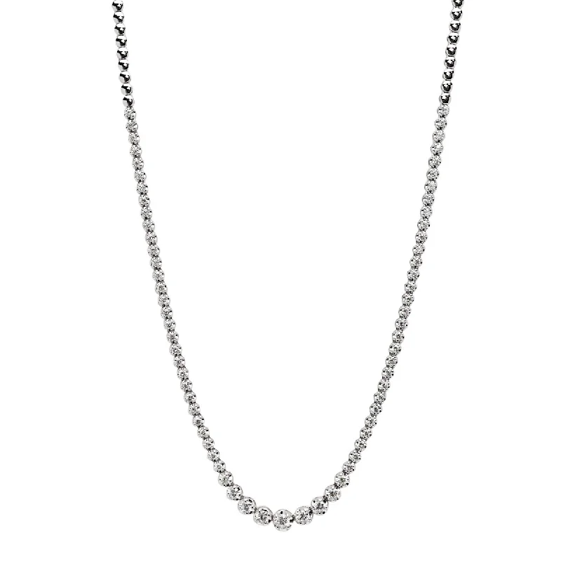 Diamond Riviera Tennis Necklace in 14kt White Gold (3ct tw)