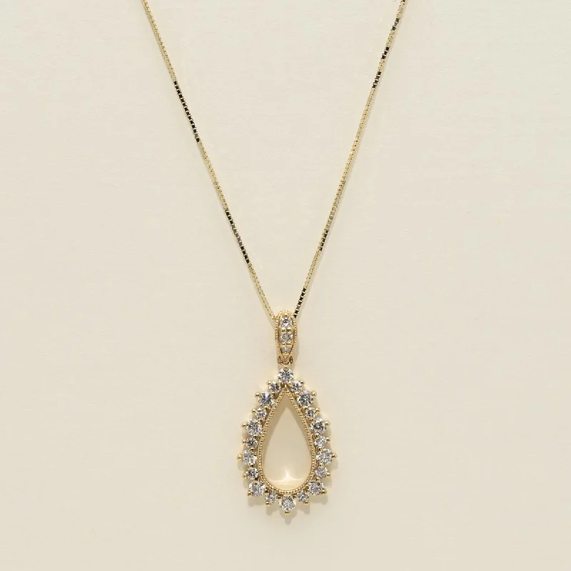 Diamond Teardrop Necklace in 14kt Yellow Gold (1/2ct tw)