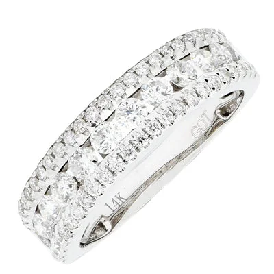 Diamond Three Row Band in 14kt White Gold (1ct tw)