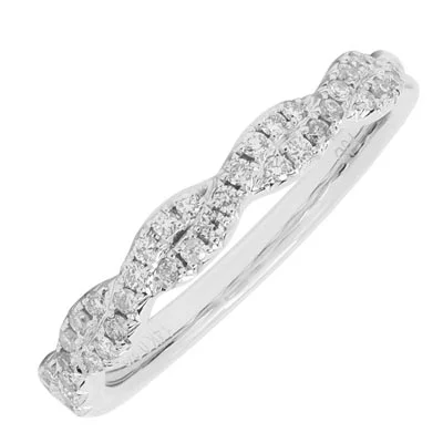 Diamond Twist Wedding Band in 14kt White Gold (1/4ct tw)