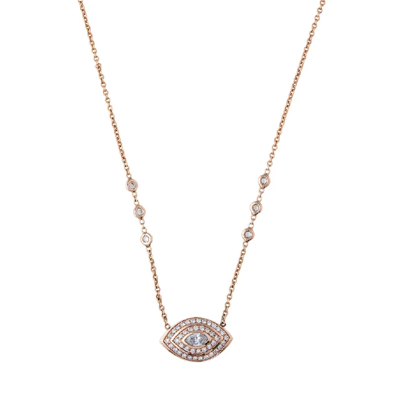 DOUBLE HALO MARQUISE EYE NECKLACE