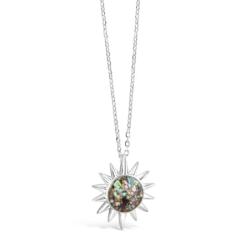 Dune Sterling Silver The Sun Necklace - Short - Abalone Gradient