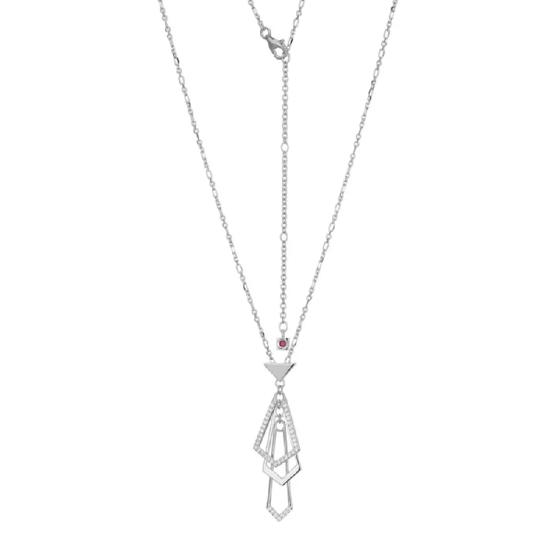 Elle Sterling Silver Art Deco Collection Pendant Necklace