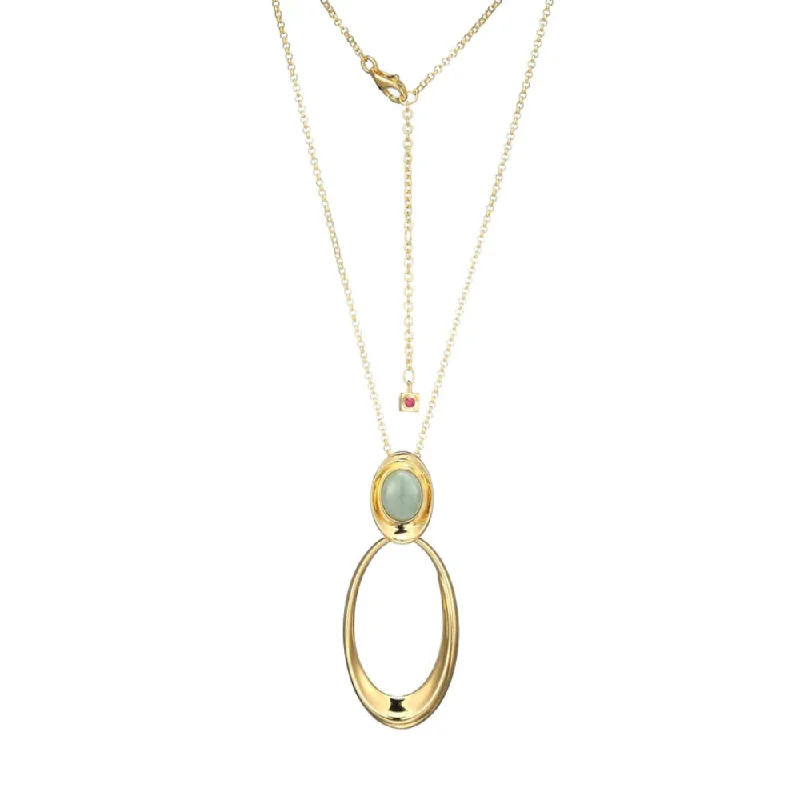 Elle Swirl Collection Jade Stone Pendant Necklace