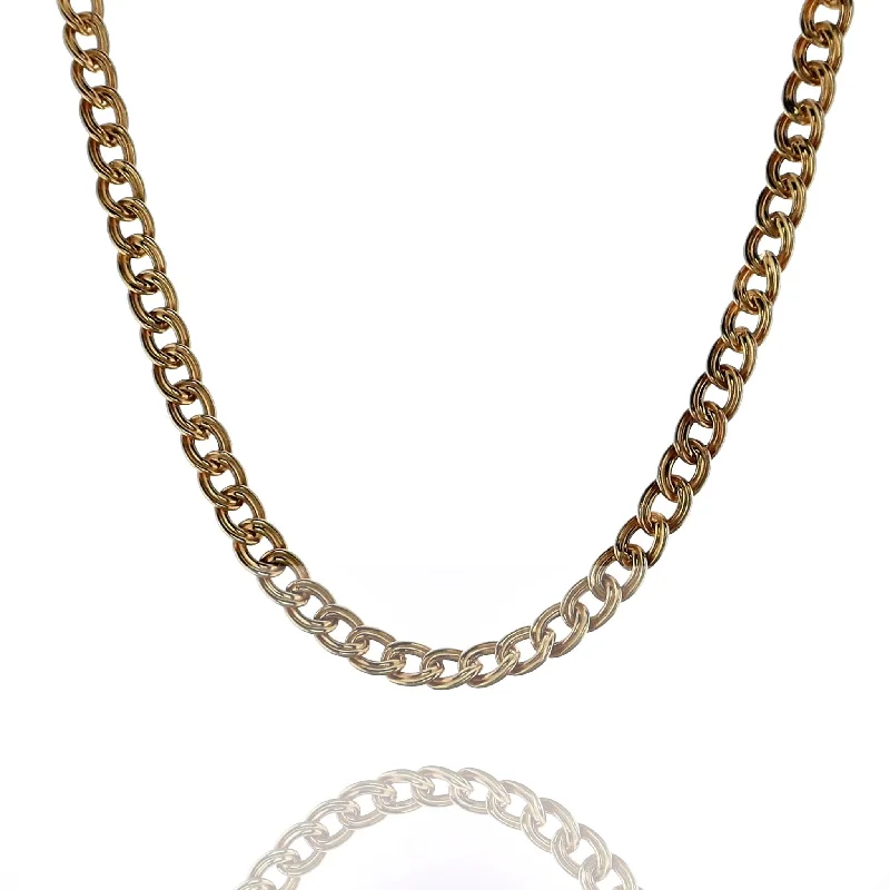 Estate 14k Yellow Gold Double Oval Link Chain Design 30"