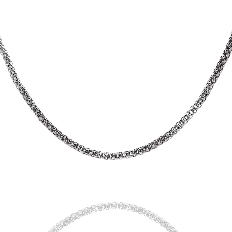 Estate 18k White Gold Rounded Mesh Design Necklace