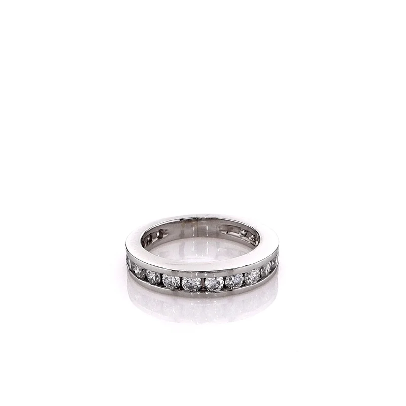 Estate Platinum 20 Channel Set Diamond Wedding Band