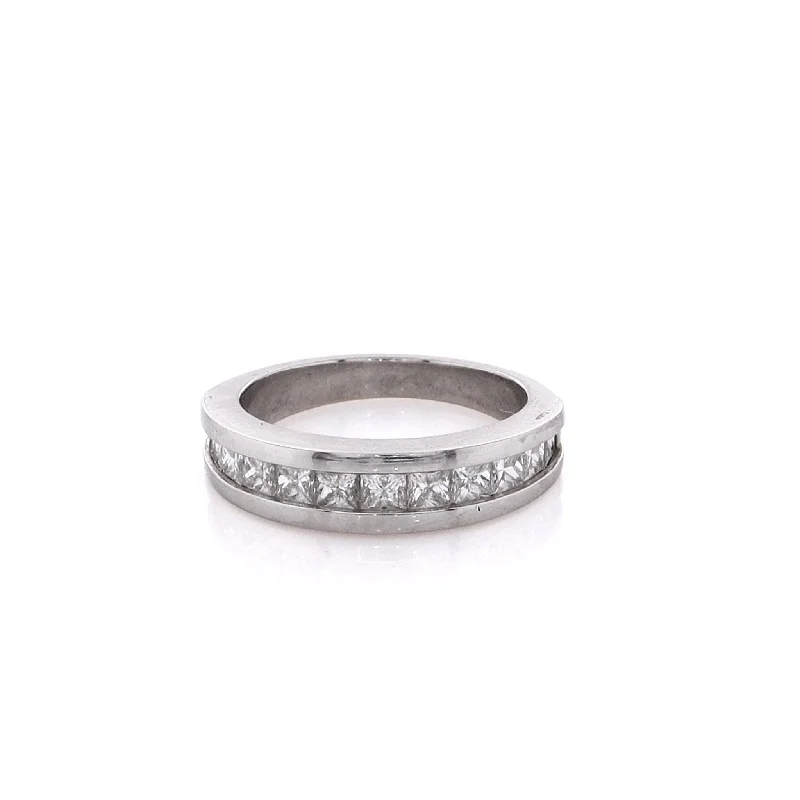 Estate Platinum Channel Set Diamond Wedding Band