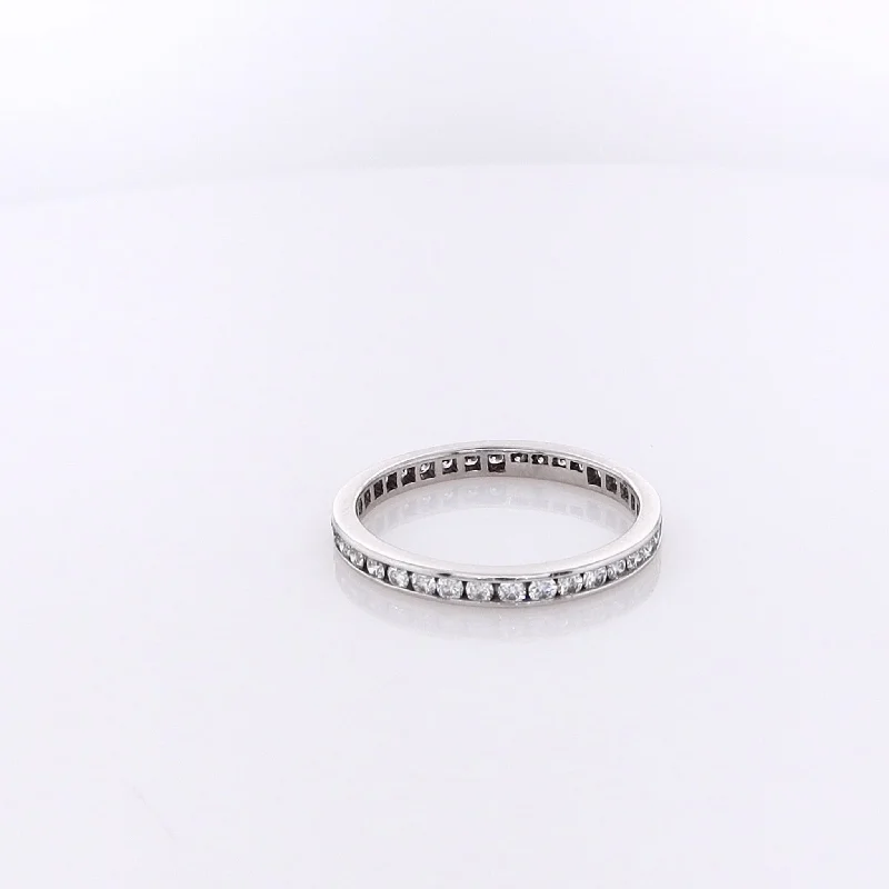 Estate Platinum Eternity Channel Set Diamond Wedding Band