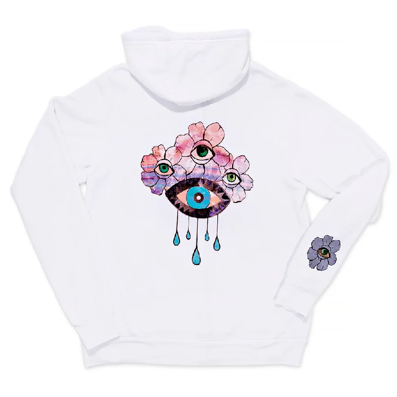 FLOWER CROWN WHITE ZIP HOODIE