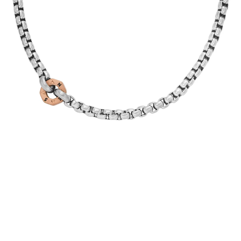 Fossil Men's Sawyer Two-Tone Stainless Steel Chain Necklace