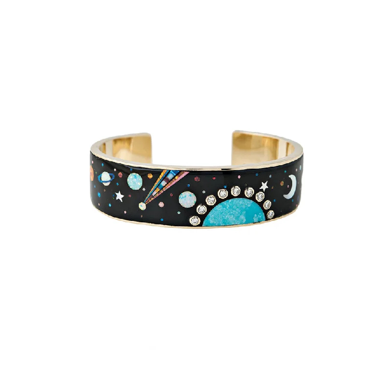 GALAXY DIAMOND + OPAL INLAY CUFF