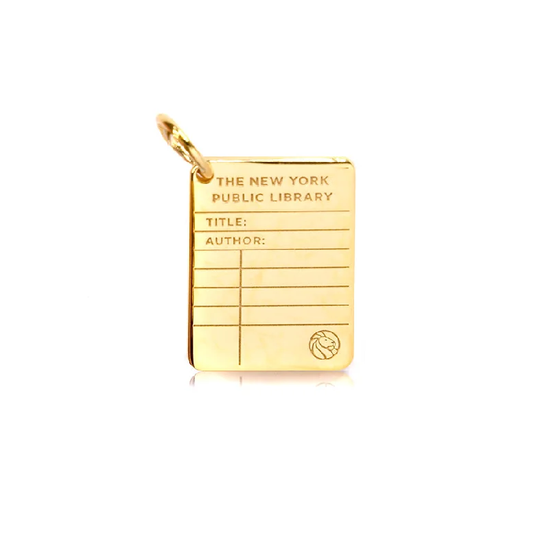 Gold NYPL Library Card Charm