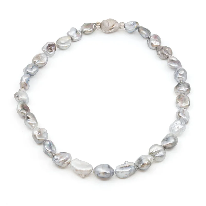 Gray Tahitian Keshi Pearl Necklace