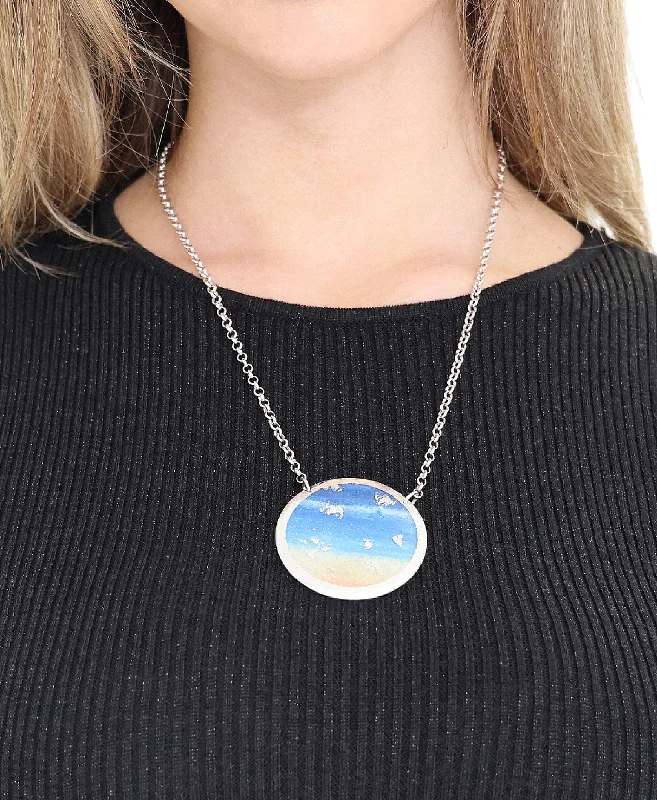 Handmade Sunset Disk Necklace