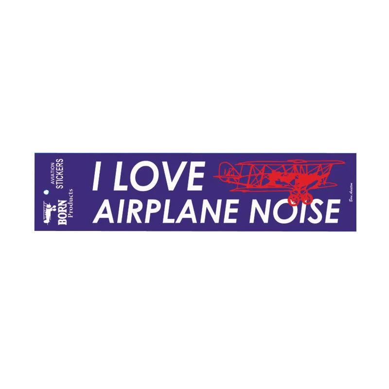 I Love Airplane Noise Bumper Sticker