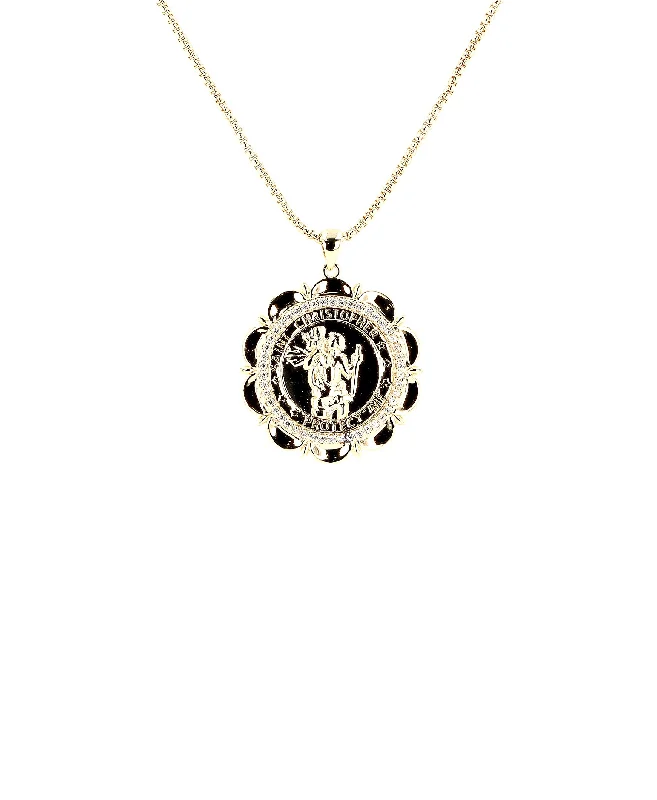 Men's Necklace w/ Saint Christopher Pendant