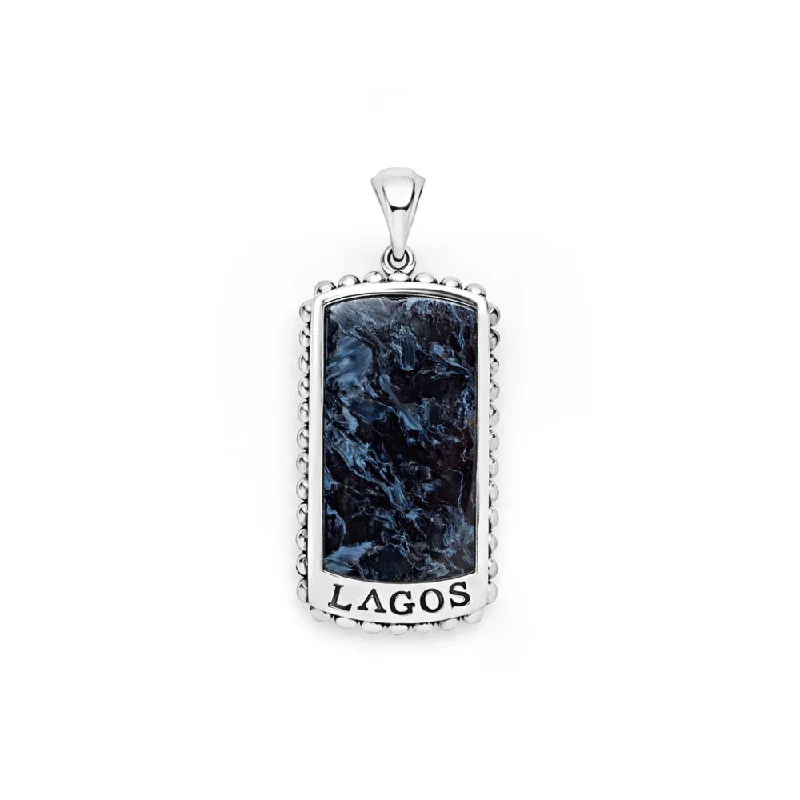 Lagos SS Anthem Pietersite Tag Amulet