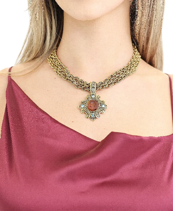 Layered Statement Necklace w/ Pendant