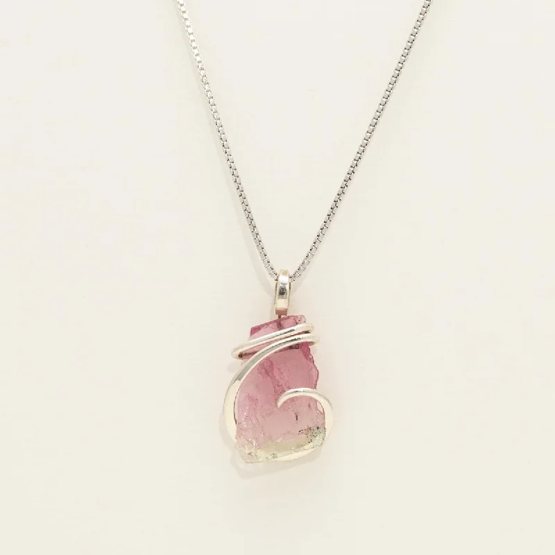 Maine Bicolor Tourmaline Necklace in Sterling Silver