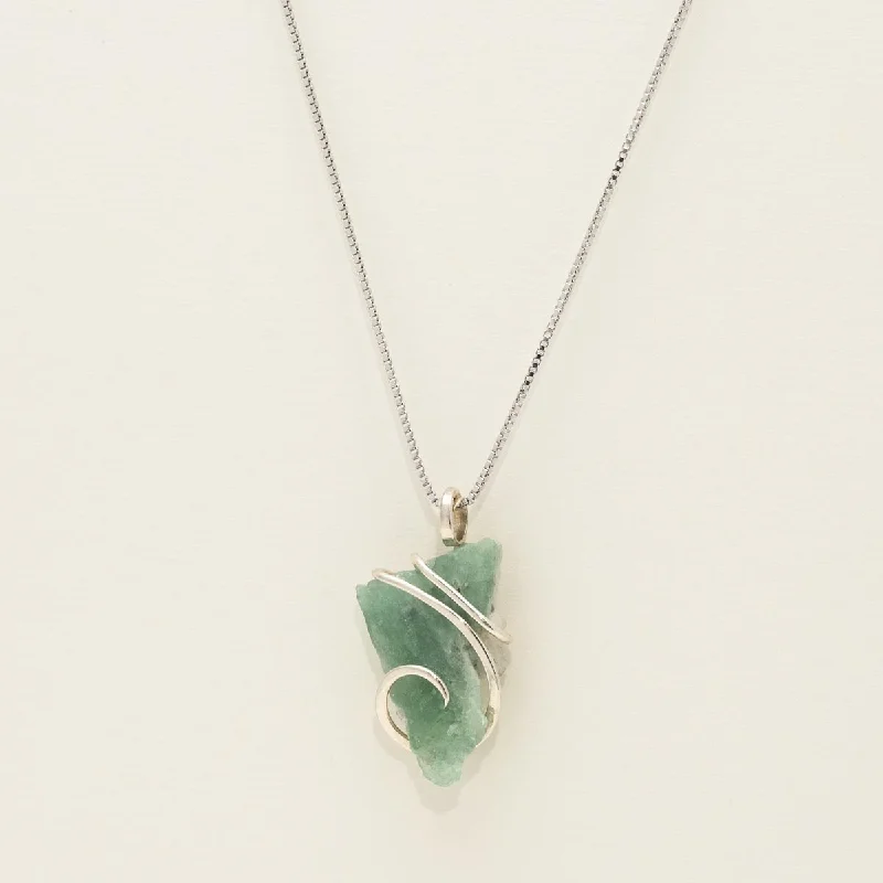 Maine Green Tourmaline Necklace in Sterling Silver