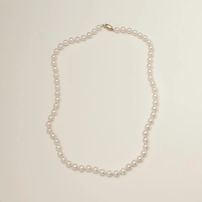 Mastoloni Cultured Akoya Pearl Strand Necklace in 14kt Yellow Gold (6.5-7mm pearls)