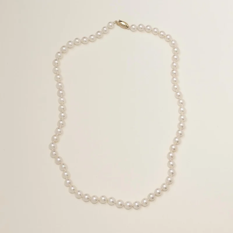 Mastoloni Cultured Akoya Pearl Strand Necklace in 14kt Yellow Gold (6-6.5mm pearls)