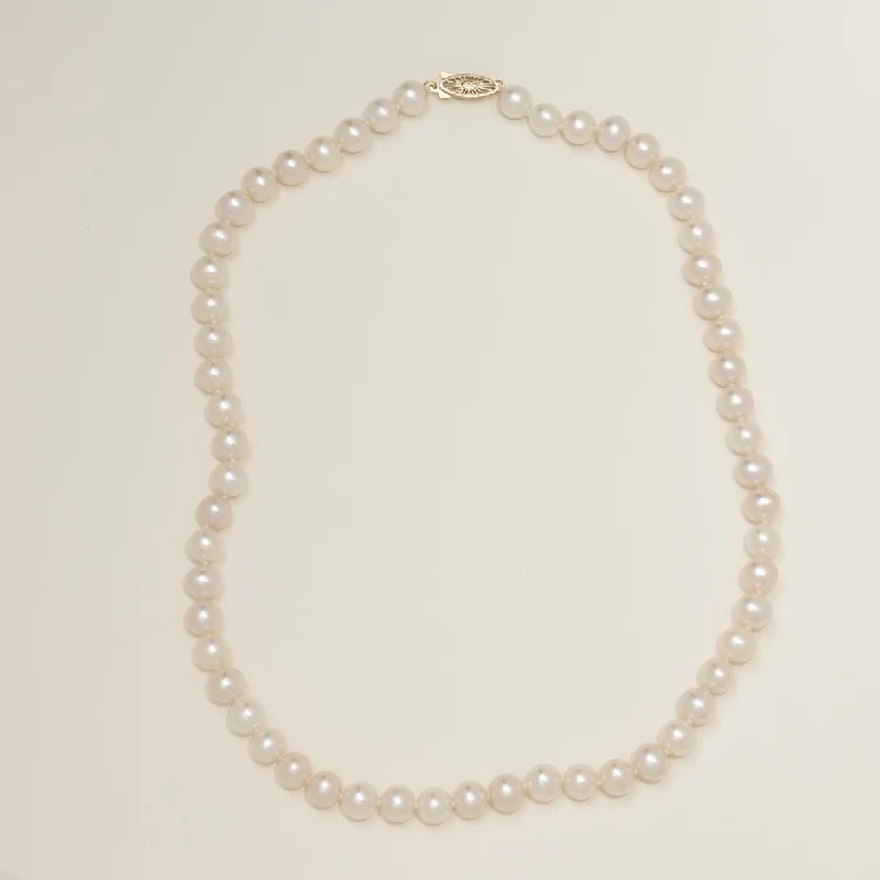 Mastoloni Cultured Freshwater Pearl Strand Necklace in 14kt Yellow Gold (7.5-8mm pearls)