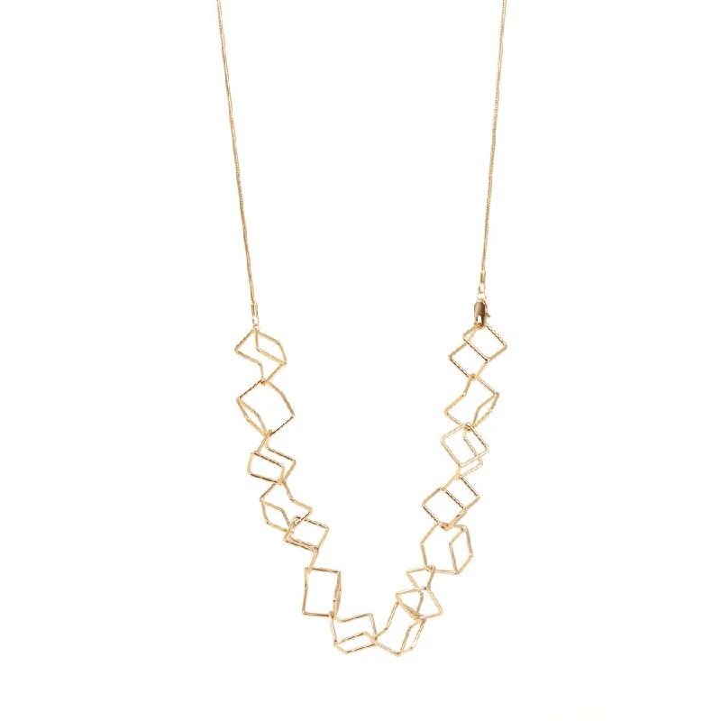 Maze Necklace: Satin Gold