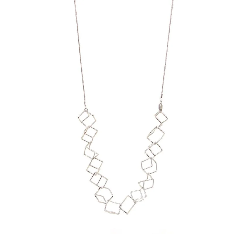 Maze Necklace: Satin Silver