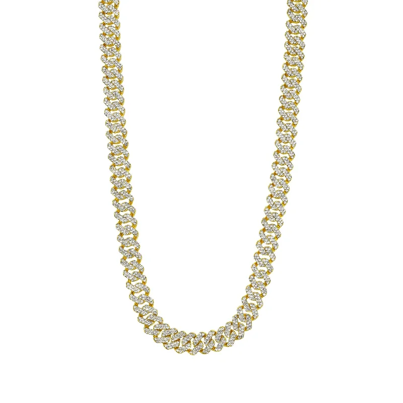 Men's 22" 10mm Cuban Edge Chain with CZ gold