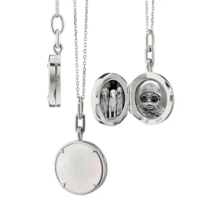 Monica Rich Kosann "Brooke" Slim Sterling Silver Locket Necklace