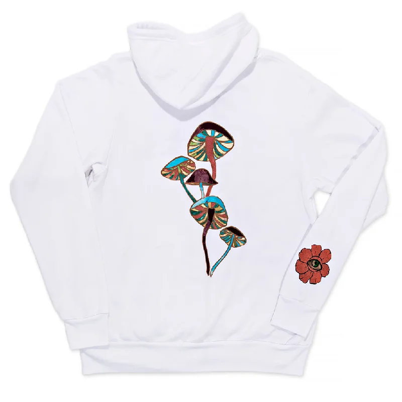 MUSHROOM WHITE ZIP HOODIE