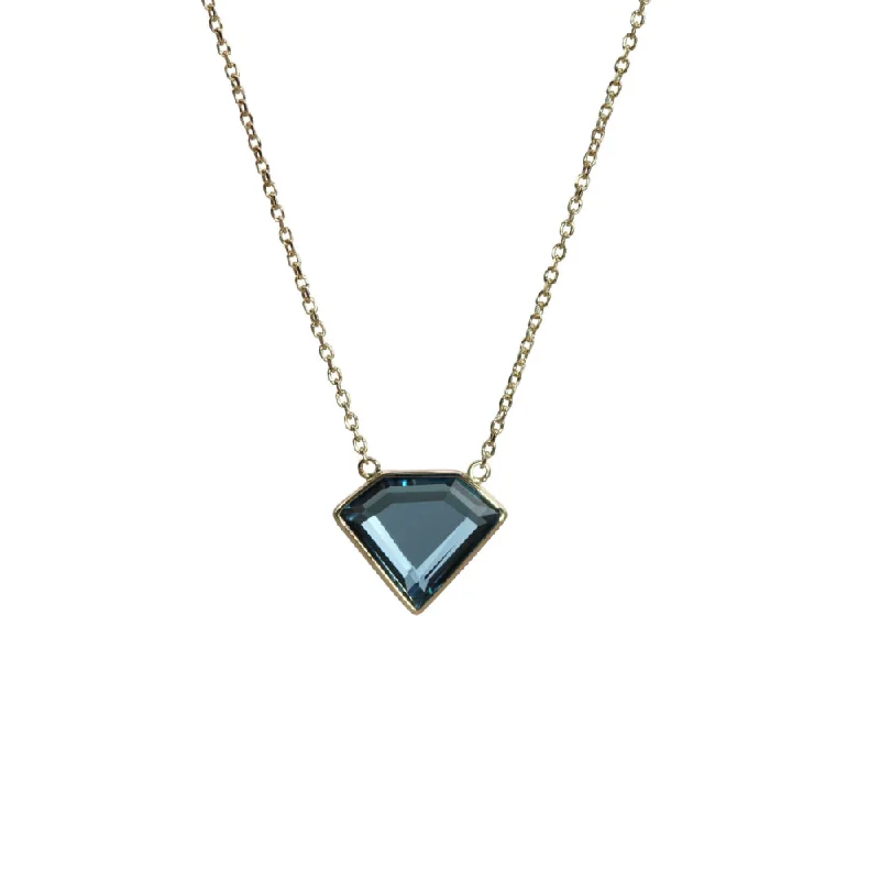 Oliva B. 14k Gold London Blue Topaz Pendant Necklace