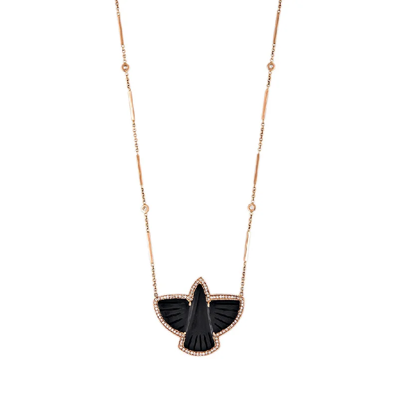 PAVE ONYX THUNDERBIRD NECKLACE