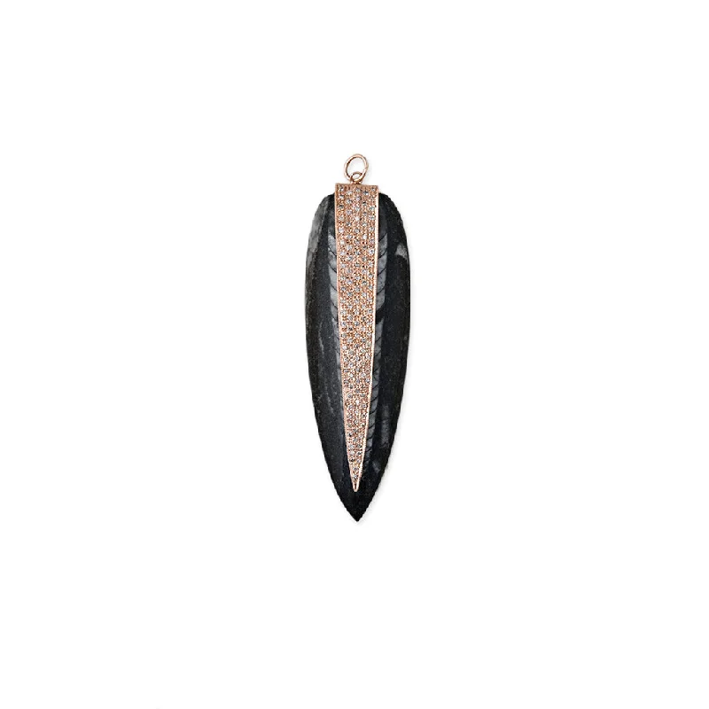 PAVE DIAMOND DRIP FOSSIL CHARM