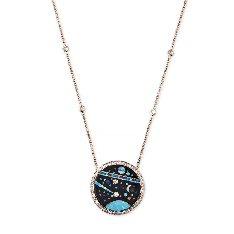 PAVE DIAMOND GALAXY INLAY NECKLACE