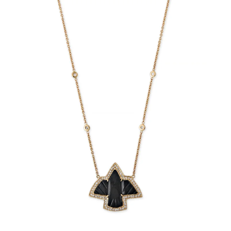 PAVE SMALL ONYX THUNDERBIRD NECKLACE