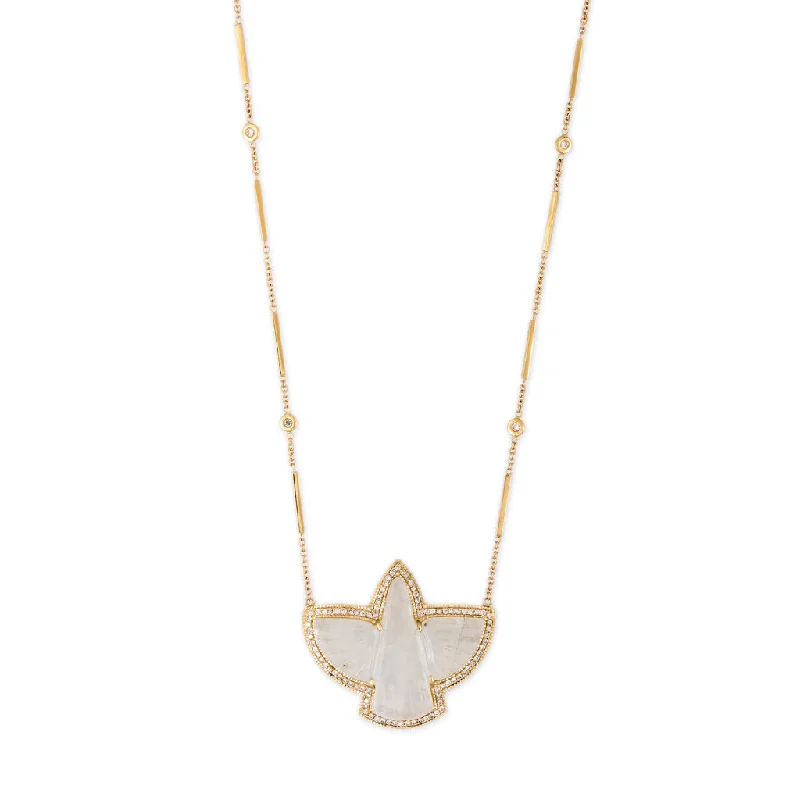 PAVE MOONSTONE THUNDERBIRD NECKLACE