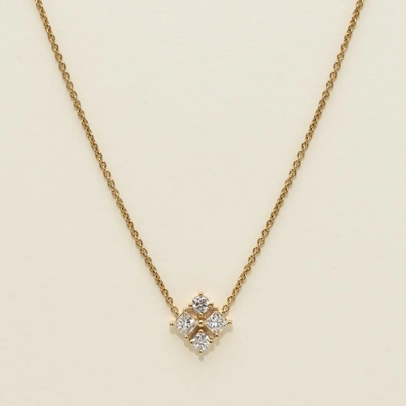 Princess Cut Diamond Necklace in 14kt Yellow Gold (1/2ct tw)