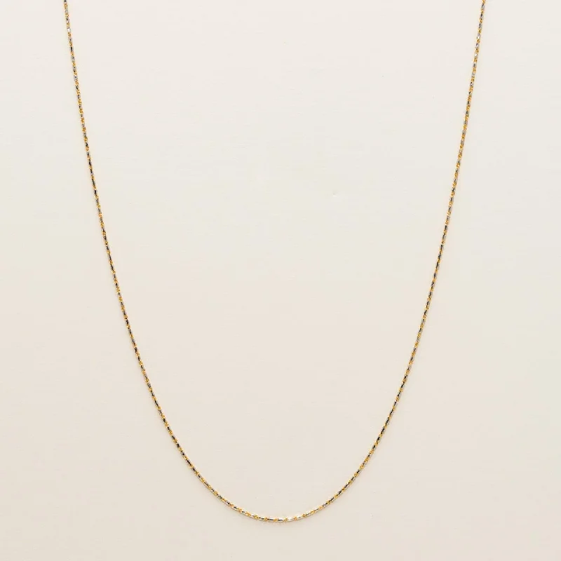 Raso Chain in 14kt Yellow and White Gold (18 inches and 1mm wide)