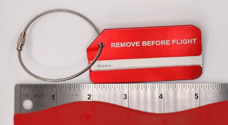 Remove Before Flight Aluminum Luggage Tag