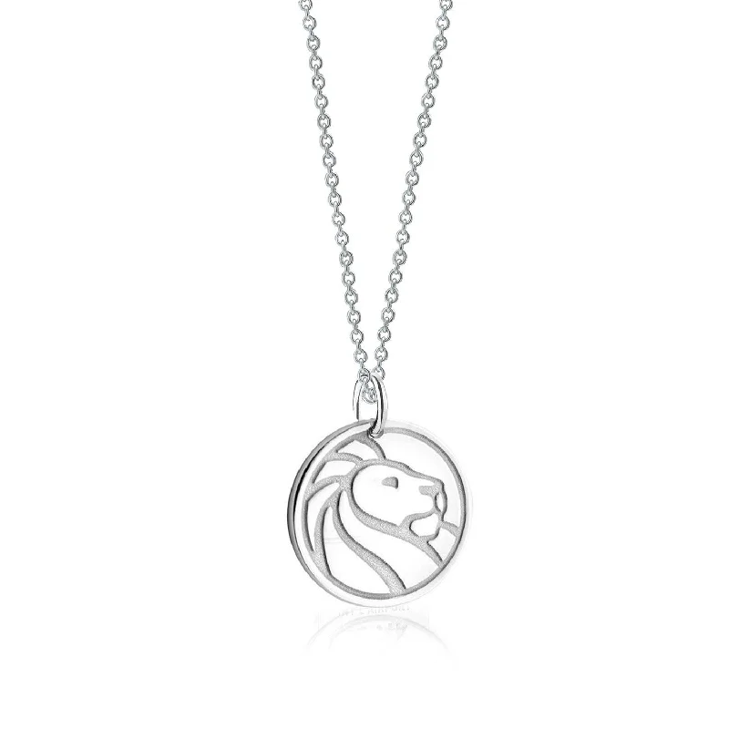 Silver NYPL Lion Charm Necklace