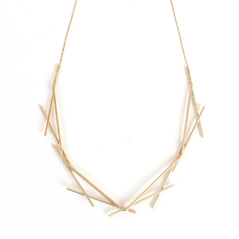 Sixes and Sevens Necklace: Satin Gold